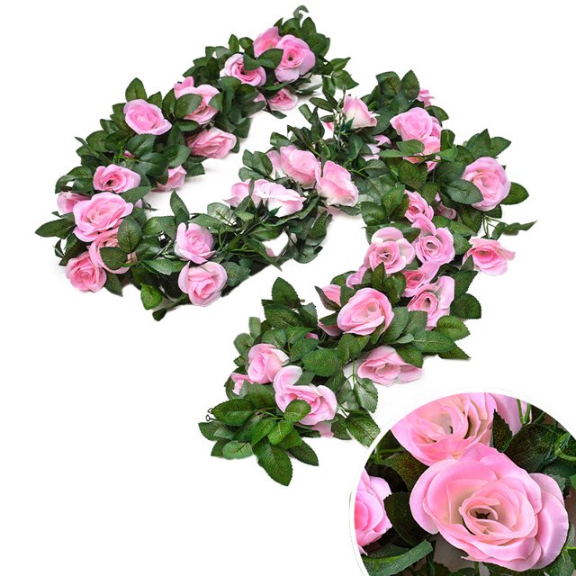 Guirlande de Roses Artificielles Suspendue Simple Fausse Vigne de Roses Guirlande Florale Décoration