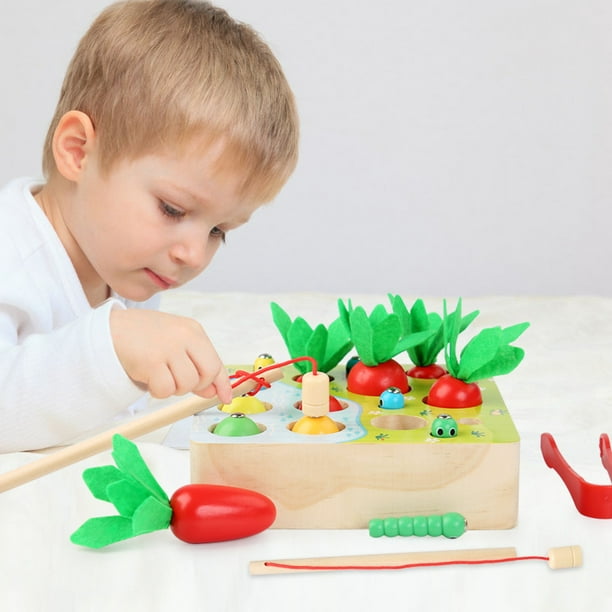 Jeux pour enfants 2 ans, Montessori 2 3 4 5 ans, Jeux Montessori, Ensemble  de jouets de pêche magnétiques, Jouet éducatif en bois Puzzle Jouet Cadeaux  pour bébés garçons et filles Cadeau de Noël 