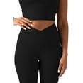 thumbnail image 4 of YITTY Active Women's UltraLuxe Crossover High-Waist Legging, Athleisure, 4-Way-Stretch, Iconic Black, M, 7/8 Length, 4 of 8