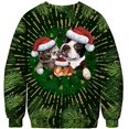 thumbnail image 2 of ZECATL Unisexe Col Rond 3D Imprimé Numérique Laid Pull de Noël Sweatshirts, 2 of 3