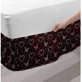 thumbnail image 2 of Pink Damask Bed Skirt, Butterfly Hearts Romantic Floral Gradient Ornaments, Elastic Bedskirt Dust Ruffle Wrap Around for Bedding Decor, 4 Sizes, Seal Brown Pastel Pink, by Ambesonne, 2 of 2