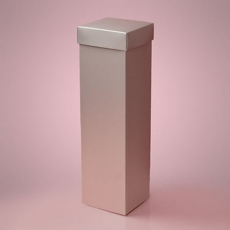 - Silver Deluxe Two Piece Wine Liquor Bottle Tall Gift Favor Boxes, 4 x 4 x 15 inches, 25 pack