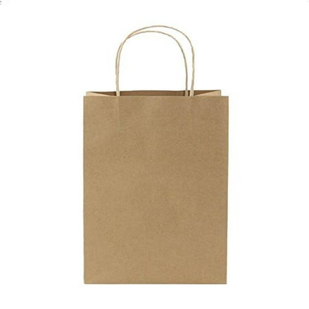 paper brown bag handle shopping bags kraft gift carry x13 reusable x5 durable merchandise pcs retail grocery premium