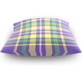 thumbnail image 4 of Coolnut Mardi Gras Tartan Plaid Pillow Covers Soft Crystal Velvet Decor Giftsative Cushion Covers Square Throw Pillow Covers Home Decor Gifts for Sofa, 16×16 Inch, 4 of 7