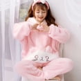 thumbnail image 4 of Conjuntos de pijamas de franela gruesa y cálida para mujer, ropa de dormir para el hogar, conjunto de pijamas de invierno, 4 of 5