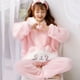 thumbnail image 4 of Conjuntos de pijamas de franela gruesa y cálida para mujer, ropa de dormir para el hogar, conjunto de pijamas de invierno, 4 of 5