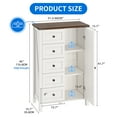 thumbnail image 6 of Uforic 5-Drawer Dresser with Door & Storage Shelves, Wood Chest of Drawers Cabinet, White, 6 of 10