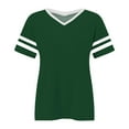 thumbnail image 4 of Delayuji Plus Size V Neck T Shirts Women Short Sleeve Tops Casual Summer Tshirts Loose Fit Tee Green Xxxxl Polyester,Spandex Short Sleeve Shirts for Women, 4 of 4