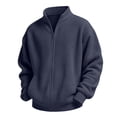 thumbnail image 4 of JOANKDMI Full Zip Up Sweatshirt Boys Waffle Knit Mock Neck Athletic Jacket Long Sleeve Lightweight Activewear with Pockets for Casual Running Fall Workout Tops, 4 of 9