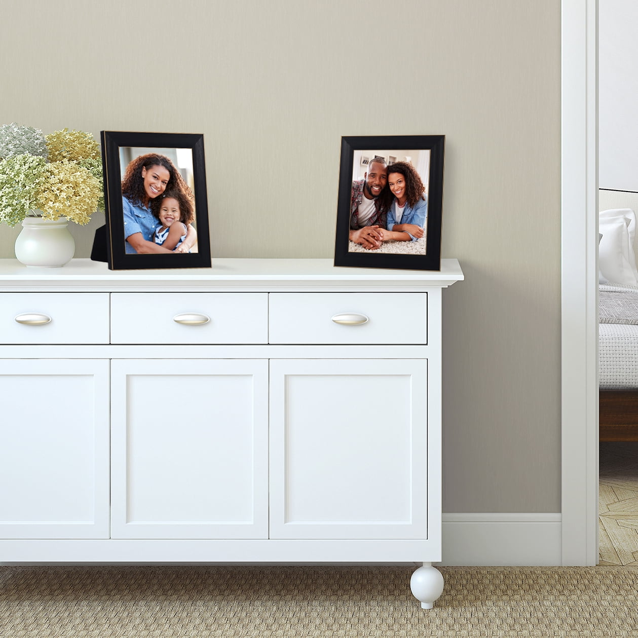 Americanflat 8x10 Rustic Black Picture Frame with Polished Glass - Horizontal and Vertical Formats for Wall and Tabletop - Pack of 2
