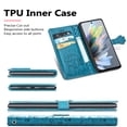 thumbnail image 2 of Allytechgroup Flip Wallet Case [Cat & Dog Cute Embossed Pattern] for Moto G Power (2025) with Card Slots Cash Holder, Magnetic Clasp Shockproof Kickstand Cover with Hand Strap, Blue, 2 of 4