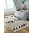 thumbnail image 5 of Unique Loom Whimsy Kids Collection Area Rug - Race Car (3' 11" x 5' 11" Rectangle Gray/Black) Perfect For Kids Bed Room/Nursery Room/Living Room/Class Room/Play Room, 5 of 5