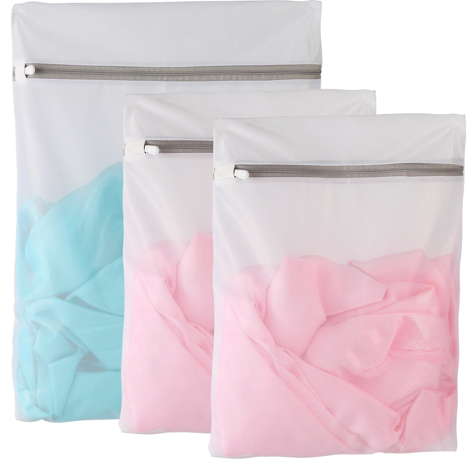 3Pcs Mesh Laundry Bags for Delicates and Lingerie - Fine Mesh - 2 Large ...