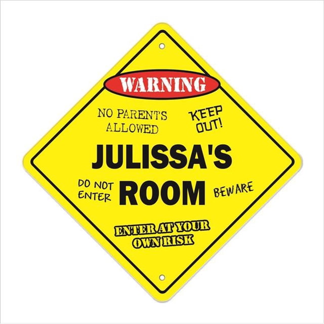 SignMission Julissas Room X- 12 x 12 Po Zone de Passage Xing Signe de Chambre - Julissas