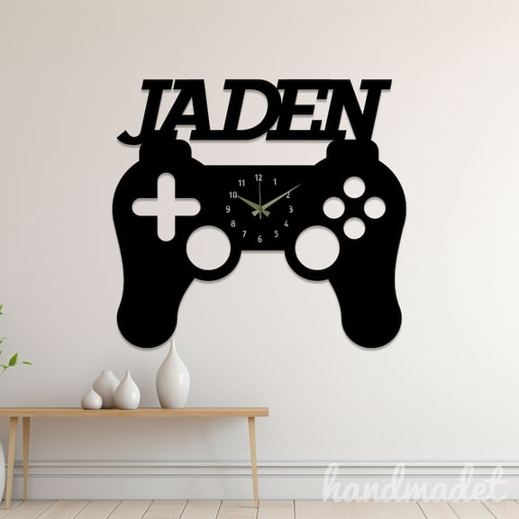 Handmadetneonsign Gamepad Wall Clock Unique, Year Date Round Wall Clock, Text Oversize Wall Clock 59604