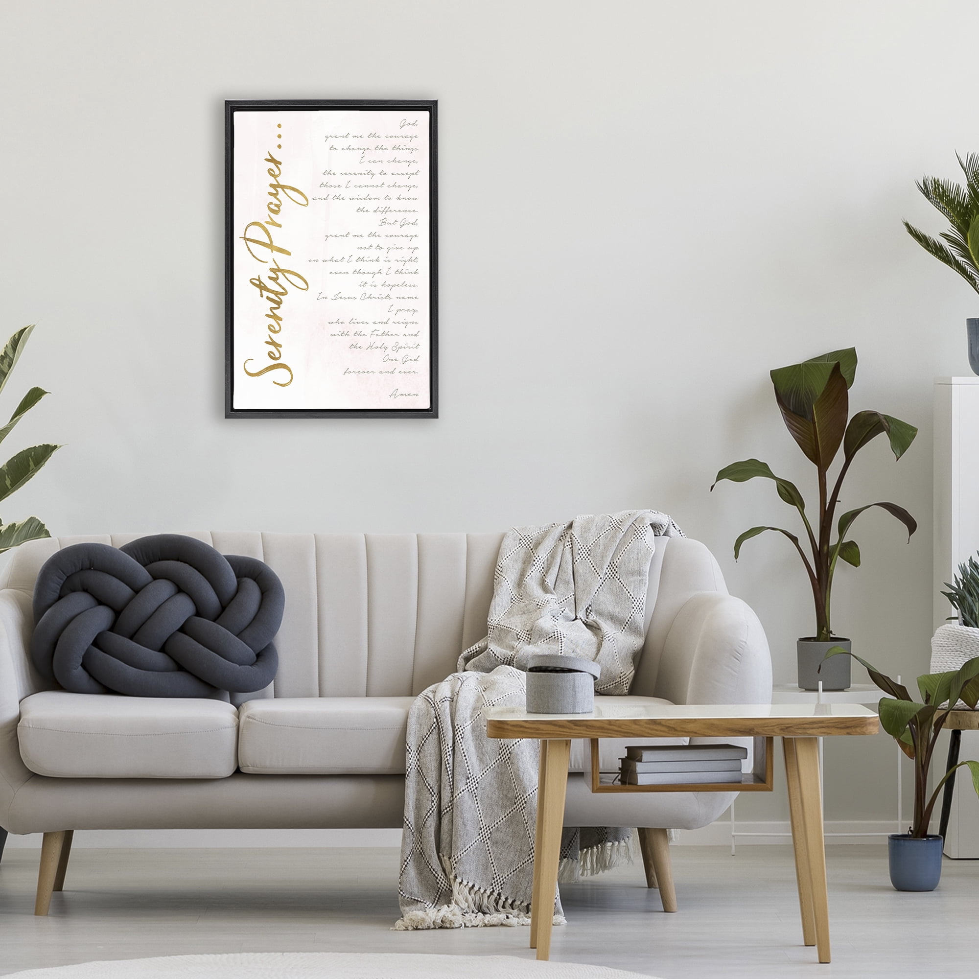 Stupell Industries Serenity Prayer Scripture Black Framed Floater Canvas Wall Art, design by Anna Quach