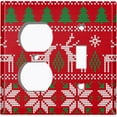 thumbnail image 4 of Metal Light Switch Plate Cover Festive Red Christmas Reindeer Stocking XMS019, 4 of 13