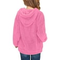 thumbnail image 4 of Kovlvoll Girls Fuzzy Fleece Hoodies Children Winter Sherpa Casual Warm Long Sleeve Pullover Sweatshirts with Pockets 5-14 Years, 4 of 7