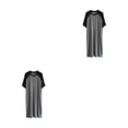 thumbnail image 1 of Qarigey Camisón Raglan de algodón Ropa de dormir Pijama de manga corta Camisa de dormir transpirable de doble color Camisón amigable con la Negro/Gris Oscuro L 2Conjunto, 1 of 6