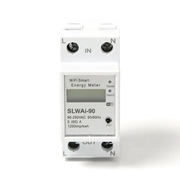 Medidor de energía de riel DIN con WIFI Tuya, interruptor de control remoto inteligente, medidor electrónico, medidor de factor de frecuencia CA 220 V Kwh