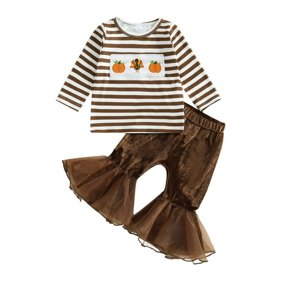 THJRPQJFD Baby Thanksgiving Outfit Girl Toddler Boy Outfit Halloween Overalls Onesie Infant Clothes Girls 0-3 Months Kids Clothes Boys Size 10-12, Brown 12-18 Months