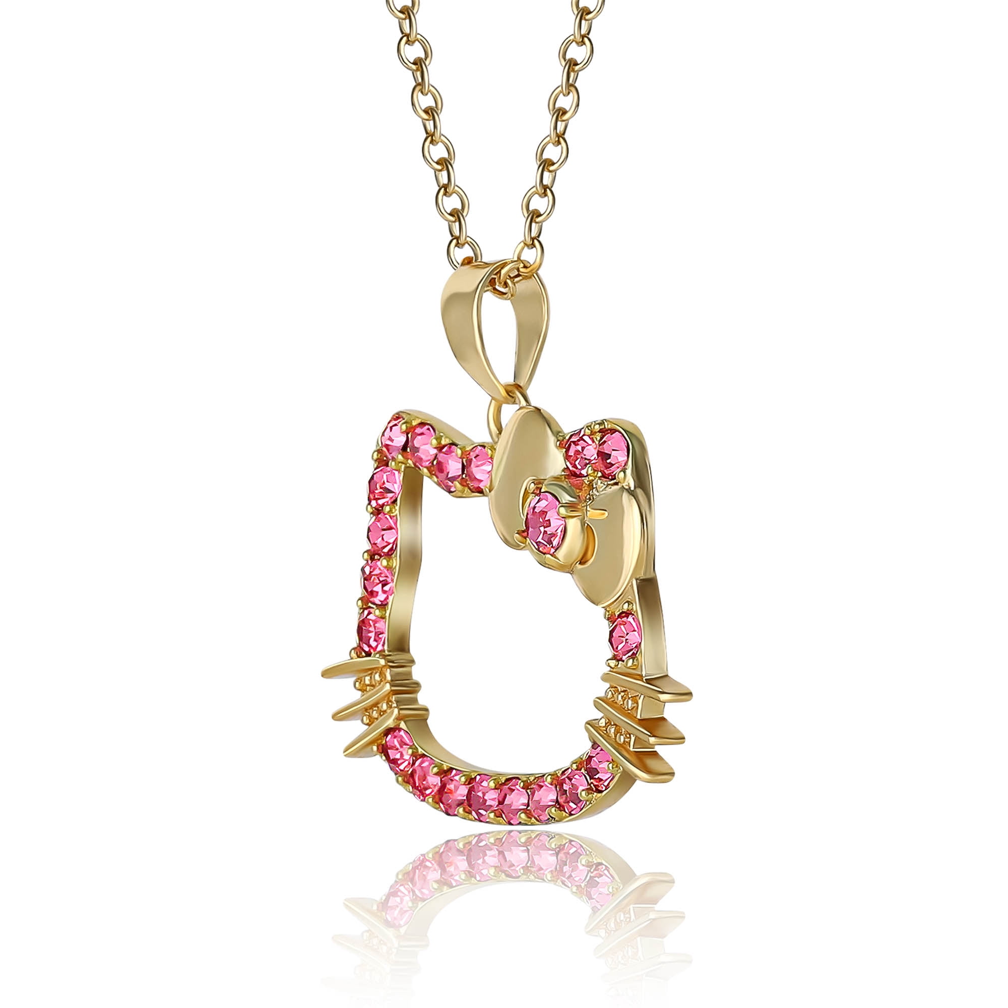 Sanrio Hello Kitty Outline Pink Crystal Pendant