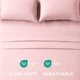thumbnail image 4 of Sonive Bed Sheet Sets, Ultra Soft Breathable Luxury 3 Piece (Rose Pink, Twin), 4 of 6