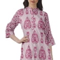 thumbnail image 6 of Moomaya Cotton Mandarin Collar Kurti For Women Knee Long Printed Plus Size Dresses, 6 of 6
