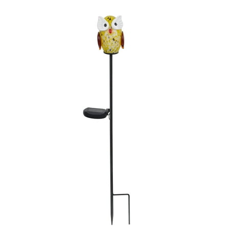 Owl Solar Garden Light - Peaktop - Outdoor Solar Owl Garden Stake - Yellow