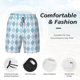 thumbnail image 3 of Fotbe Blue and White Squares Traje de Baño para Hombre – Shorts de Natación de Secado Rápido con Forro y Bolsillos-3X-Large, 3 of 6