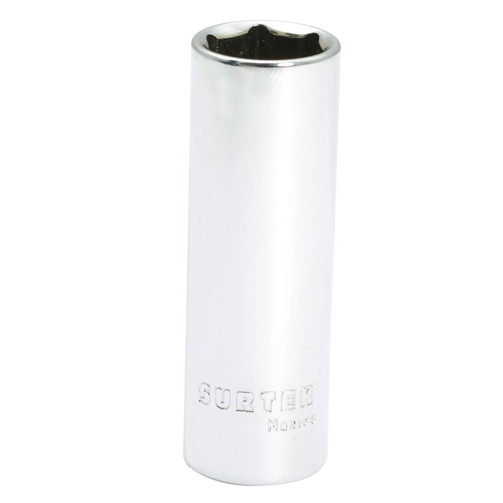 Surtek 1/4” Long Socket, 6 Points, 8 mm, Steel