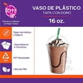 thumbnail image 2 of 50 Vasos de Plástico de 16 oz (473 ml) con Tapa Tipo Domo Transparentes Best Trading VTD16-1, 2 of 5