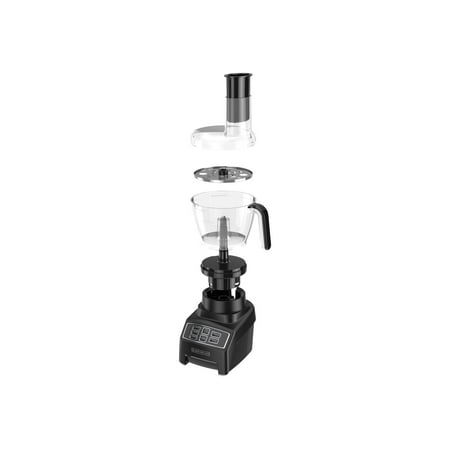 Black+Decker - PowerCrush 3-Speed Food Processor - black