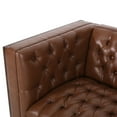 thumbnail image 3 of Noble House Tamarisk Sofa, Cognac Brown and Espresso Faux Leather, 3 of 12