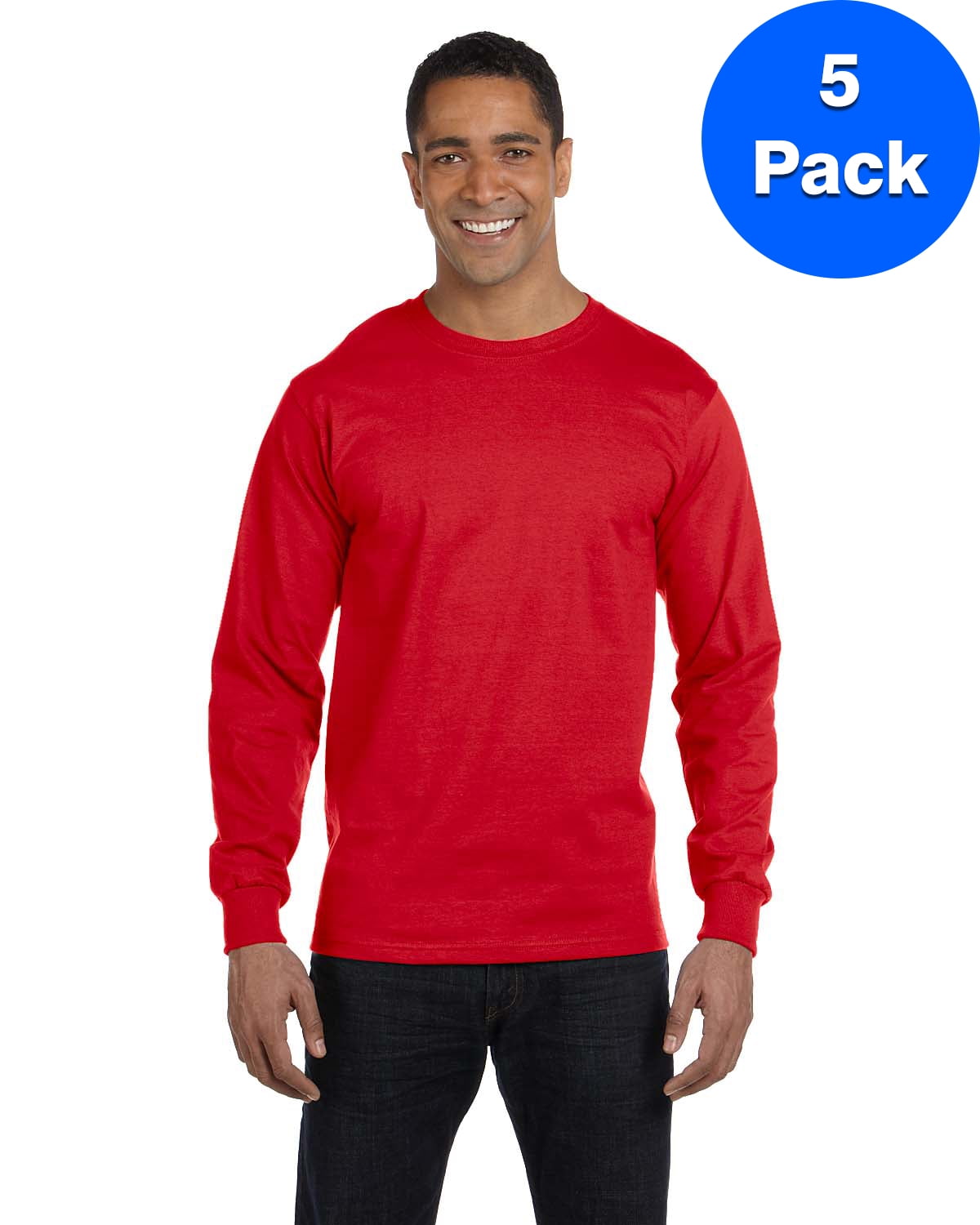 Fruit of the Loom Mens Lofteez HD LongSleeve TShirt HD6LR (5 PACK