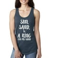 thumbnail image 1 of Sun, sand and a Ring on my hand Racerback Tank, 1 of 2