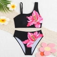thumbnail image 5 of Kogui Teen Bathing Suits Girl Two-Piece Bikini Swimsuits Kids Tankini Bathing Suit Sport Swimwear Size 11-12 (Black,11-12 Years), 5 of 9