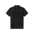 thumbnail image 3 of Aiihoo Mens Unisex Chef Jacket 3/4 Sleeve Chef Coat One Button Restaurant Kitchen Hotel Culinary Work Uniform Chef Shirt Black Short Sleeve 4XL, 3 of 5
