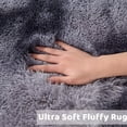 thumbnail image 6 of FairOnly Plush Polyester Shag Area Rug 4'x6' Fluffy Rug Plush Decorative Rug for Indoor Home Floor Carpet, Dark Gray, 6 of 6