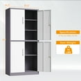 thumbnail image 6 of STANI Metal Locker Storage Cabinet,71" Tall Steel Storage Cabinets with 4 Doors,3 Adjustable Shelves for Home,Office,School,Gym, 6 of 9