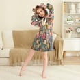thumbnail image 3 of FORMRS Niños Bathrobe Unisex Hooded Robe Soft Plush Pajamas Sleepwear, Size 7-9T, Large Colorful Flowers, 3 of 7