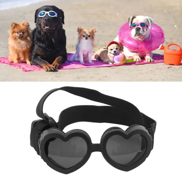 Gafas para perros a prueba de viento, protección ocular para jugar, gafas de sol ajustables con forma de corazón para perros, perritos, mascotas y cachorros