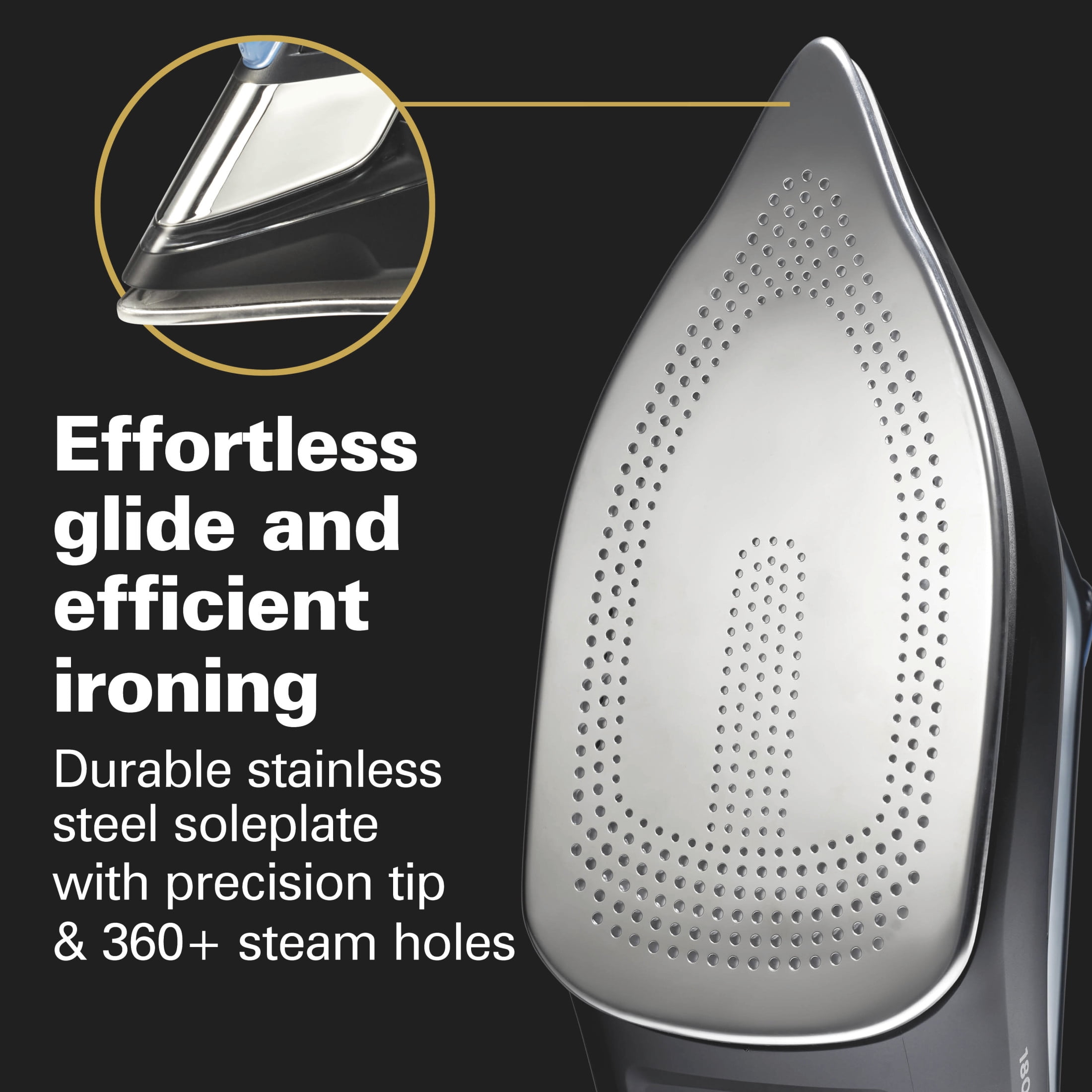 Hamilton Beach FabricIQ Clothing Steam Iron with Intuitive Touchpad & Stainless Steel Soleplate, Black