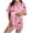 Pink2, variant on Levmjia Womens Pajama 2 Piece Set Casual Lapel Short Sleeve and Shorts With Pocket Printed Sleepwear Soft Comfortable Outfit Home Daily Wear