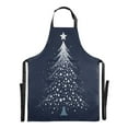 thumbnail image 2 of Kitchen Apron with 2 Pockets Adjustable waterproof Cooking Aprons for Women Men Chef Christmas Tree with Star, 2 of 7