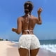 thumbnail image 4 of Traje de Baño Bikini de Punto con Cintura Alta y Aberturas para Mujer. L, 4 of 6