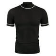 thumbnail image 5 of COOFANDY Men's Fashion Mock Turtleneck Short Sleeve and White Sweater Slim Fit Mock Neck Shirt Knitted Pullover Tees, 5 of 7