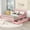 Pink#1, variant on Full Size Adjustable Bed Base, Full Size Wood Platform Bed with Guardrails on Both Sides and Two Storage Drawers ,Pink, Pink Bed Frames,Wood Platform Bed Frames