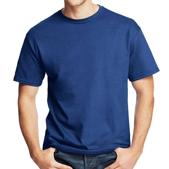 Hanes Mens ComfortSoft Heavyweight 100 Cotton T-Shirt, XL, Deep Royal Pack of 5