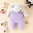 thumbnail image 6 of FYDUU Baby Winter Snowsuit Girls Fall Winter Clothes Romper Jumpsuit Bear Ears Hooded Zipper Coat Embroidered Heart One Piece Warm Suit 9-12 Months, 6 of 9